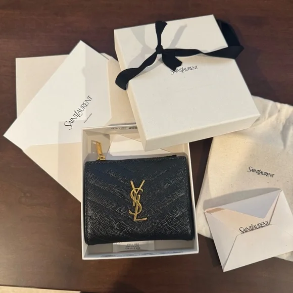 SAINT LAURENT black Cassandre Matelasse Bi-Fold Wallet - Picture 13 of 15